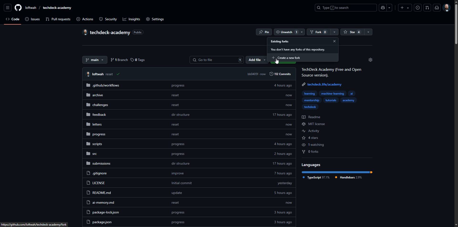 Fork TechDeck Academy Repository